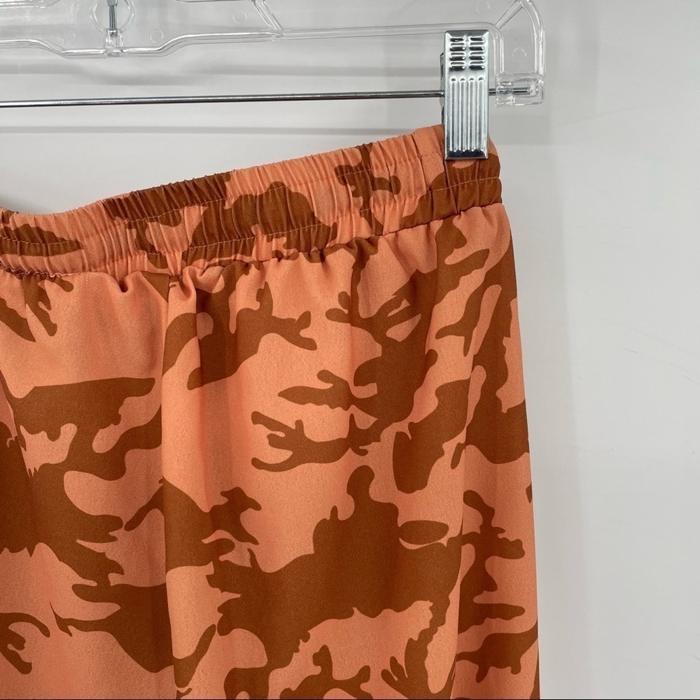 Burnt Orange Camo Print High Rise Cigarette Pants - Picture 10 of 12